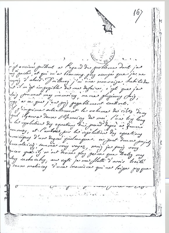 Lettre de Lagrange à D'Alembert, 2 juin 1769 Lettre de Lagrange à D'Alembert, 2 juin 1769
