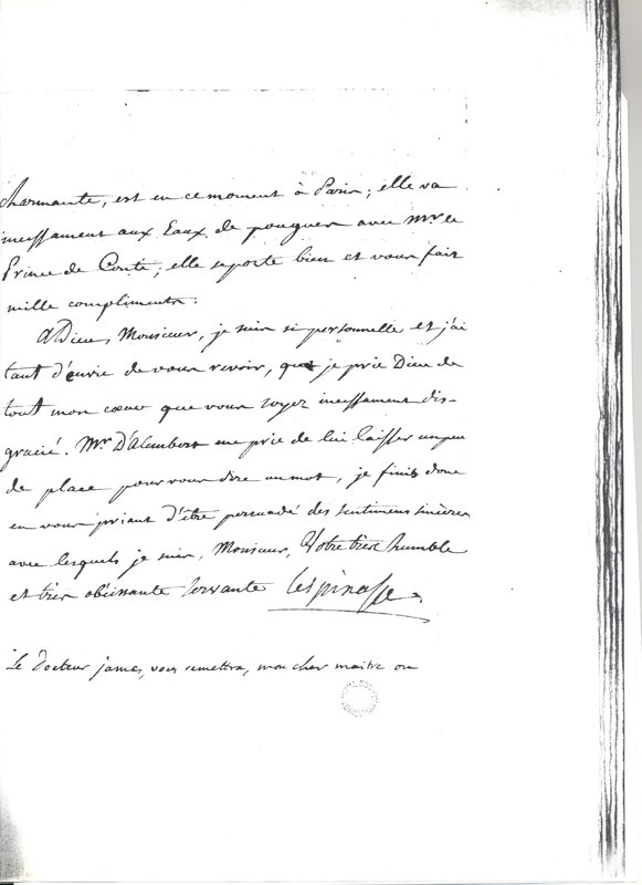 Lettre de D'Alembert et Mlle de Lespinasse à Hume David, 8 juin 1767 Lettre de D'Alembert et Mlle de Lespinasse à Hume David, 8 juin 1767