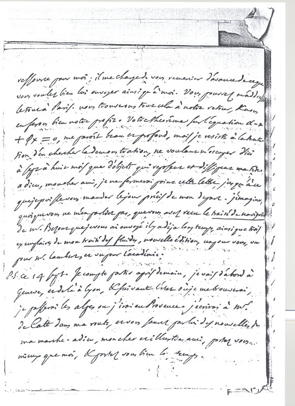 Lettre de D'Alembert à Lagrange, 12 septembre 1770 Lettre de D'Alembert à Lagrange, 12 septembre 1770