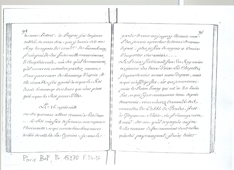 Lettre de D'Alembert à Mlle Lespinasse, 16 août 1763 Lettre de D'Alembert à Mlle Lespinasse, 16 août 1763