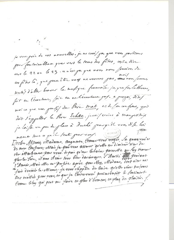 Lettre de D'Alembert à Mme Du Deffand (Vichy Chamron), 11 octobre 1753