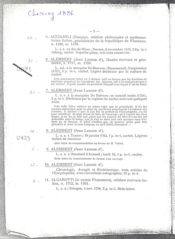 Lettre de D'Alembert à Turgot, 18 janvier 1763 Lettre de D'Alembert à Turgot, 18 janvier 1763