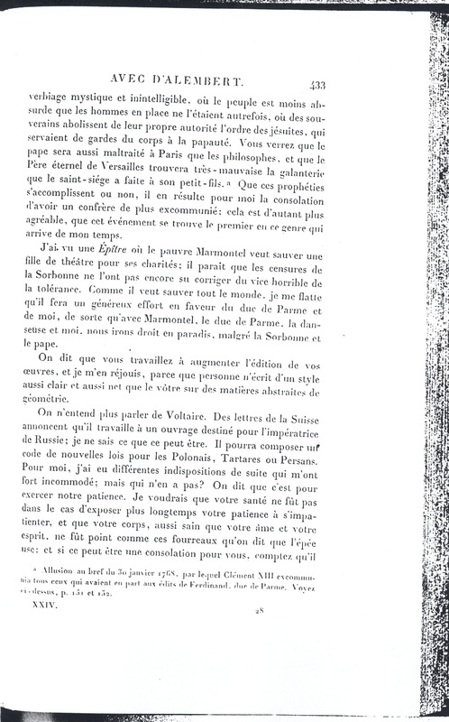 Lettre de Frédéric II à D'Alembert, 24 mars 1768 Lettre de Frédéric II à D'Alembert, 24 mars 1768