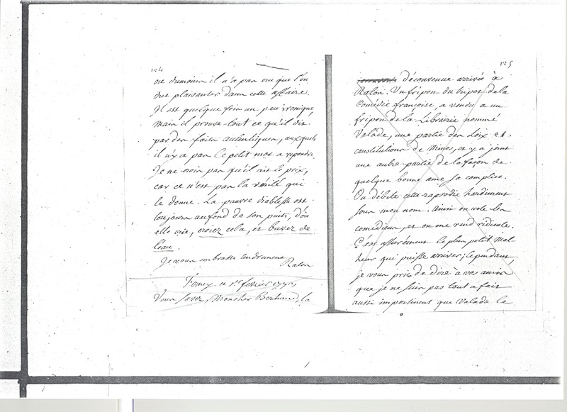 Lettre de Voltaire à D'Alembert, 15 janvier 1773 Lettre de Voltaire à D'Alembert, 15 janvier 1773