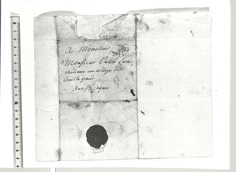 Lettre de D'Alembert à Luce de Lancival, 20 juillet 1781 Lettre de D'Alembert à Luce de Lancival, 20 juillet 1781