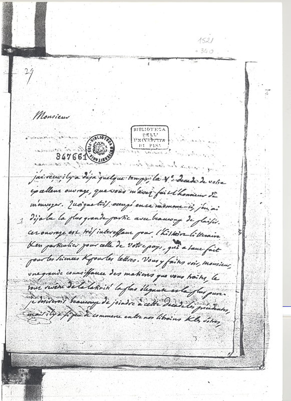 Lettre de D'Alembert à Fabroni, 15 février 1776