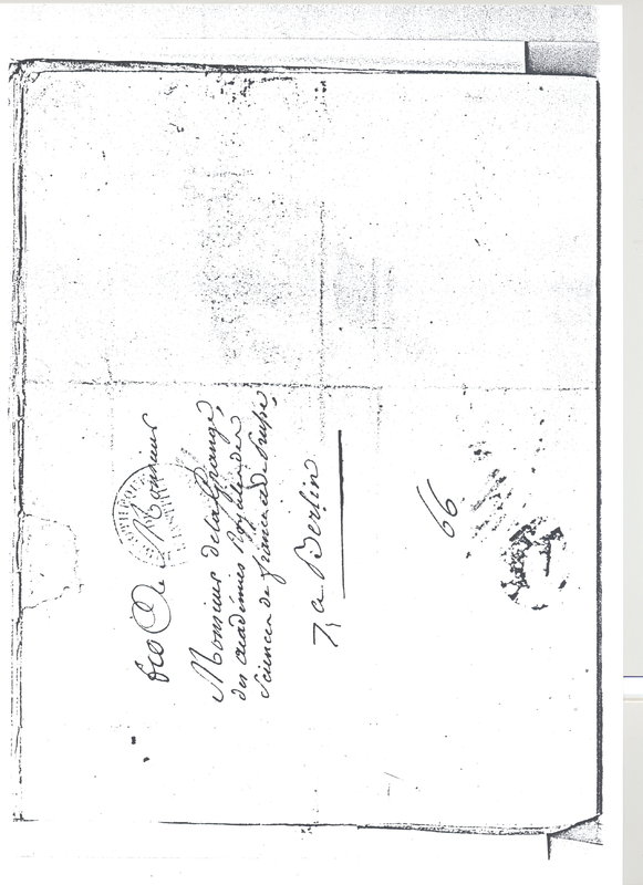 Lettre de D'Alembert à Lagrange, 27 septembre 1783 Lettre de D'Alembert à Lagrange, 27 septembre 1783