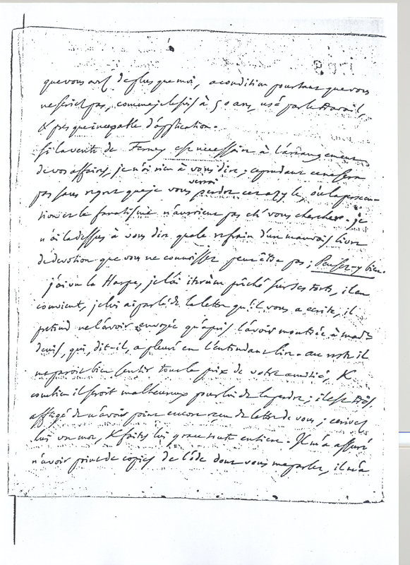 Lettre de D'Alembert à Voltaire, 1er avril 1768 Lettre de D'Alembert à Voltaire, 1er avril 1768