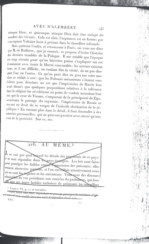 Lettre de Frédéric II à D'Alembert, 26 mars 1780 Lettre de Frédéric II à D'Alembert, 26 mars 1780