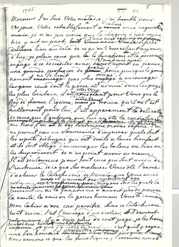 Lettre de Catherine II à D'Alembert, 21 novembre 1765 Lettre de Catherine II à D'Alembert, 21 novembre 1765