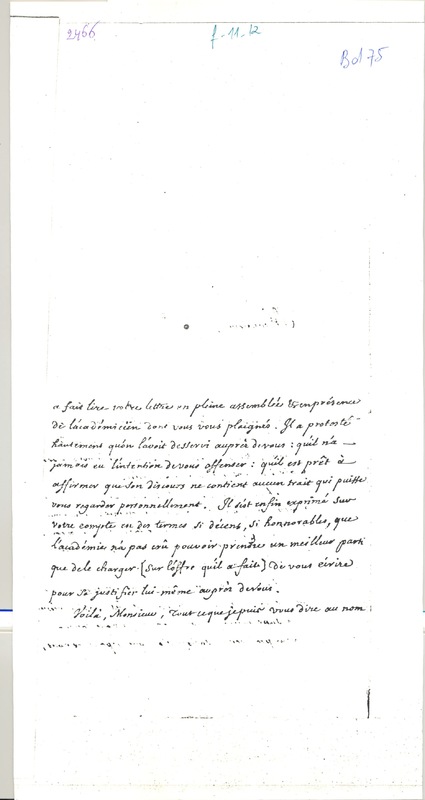 Lettre de Bollioud Mermet à D'Alembert, 22 février 1755 Lettre de Bollioud Mermet à D'Alembert, 22 février 1755