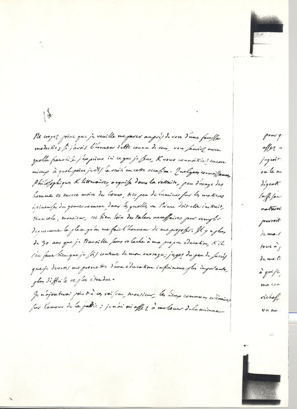 Lettre de D'Alembert à Odar, 16 septembre 1762 Lettre de D'Alembert à Odar, 16 septembre 1762