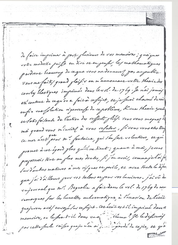 Lettre de D'Alembert à Lagrange, 21 avril 1771 Lettre de D'Alembert à Lagrange, 21 avril 1771