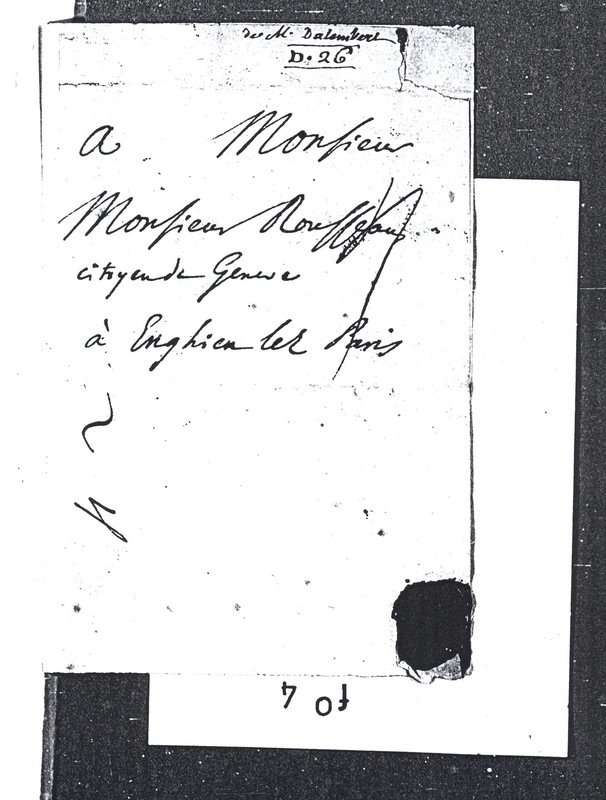 Lettre de D'Alembert à Rousseau Jean Jacques, 1er août 1760 Lettre de D'Alembert à Rousseau Jean Jacques, 1er août 1760