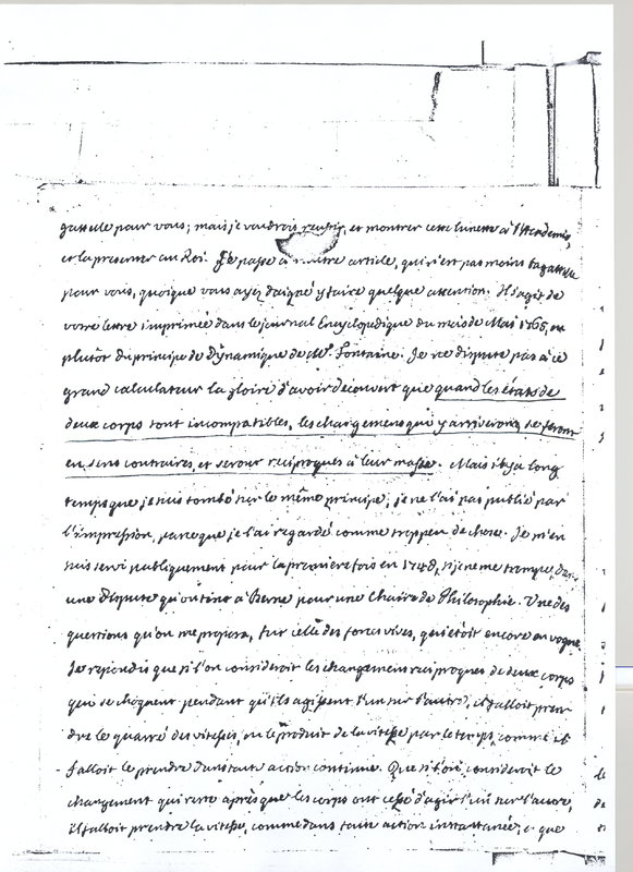 Lettre de Castillon à D'Alembert, 13 novembre 1765 Lettre de Castillon à D'Alembert, 13 novembre 1765