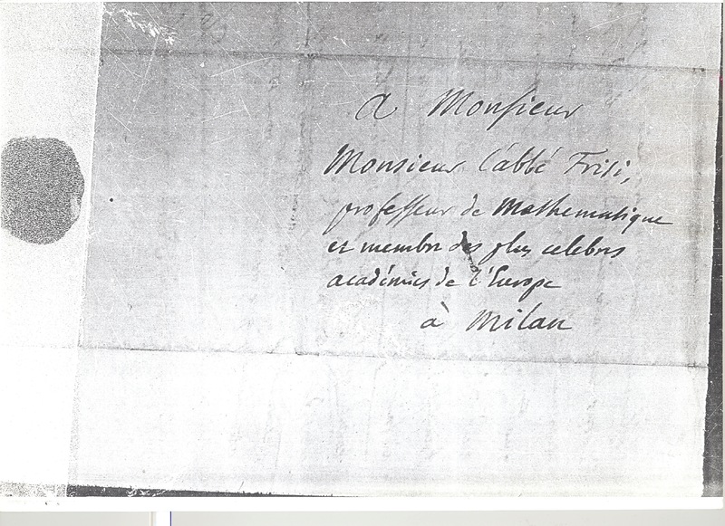 Lettre de D'Alembert à Frisi, 20 février 1781 Lettre de D'Alembert à Frisi, 20 février 1781