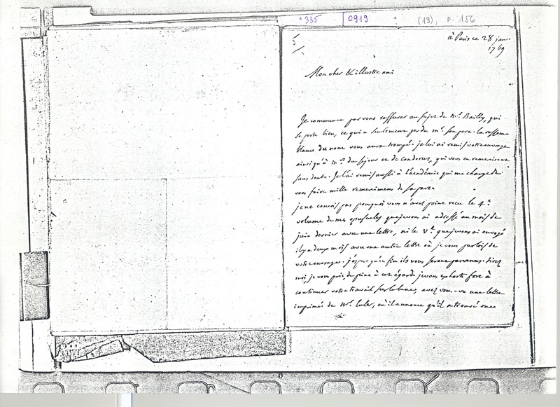 Lettre de D'Alembert à Frisi, 28 janvier 1769 Lettre de D'Alembert à Frisi, 28 janvier 1769