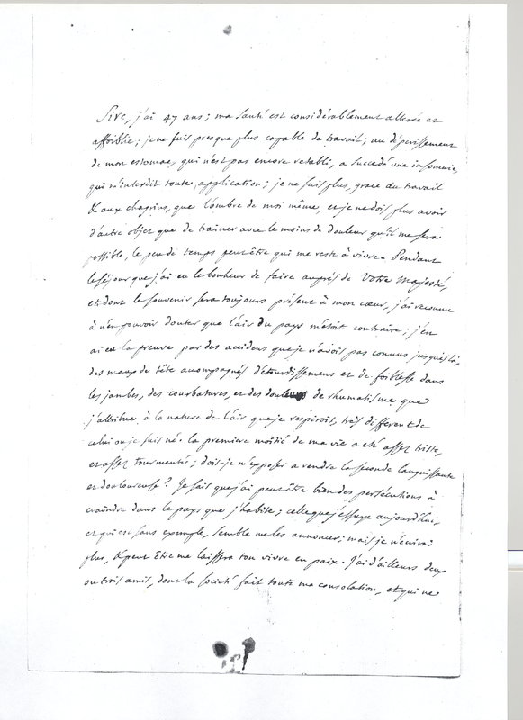 Lettre de D'Alembert à Frédéric II, 19 juillet 1765 Lettre de D'Alembert à Frédéric II, 19 juillet 1765
