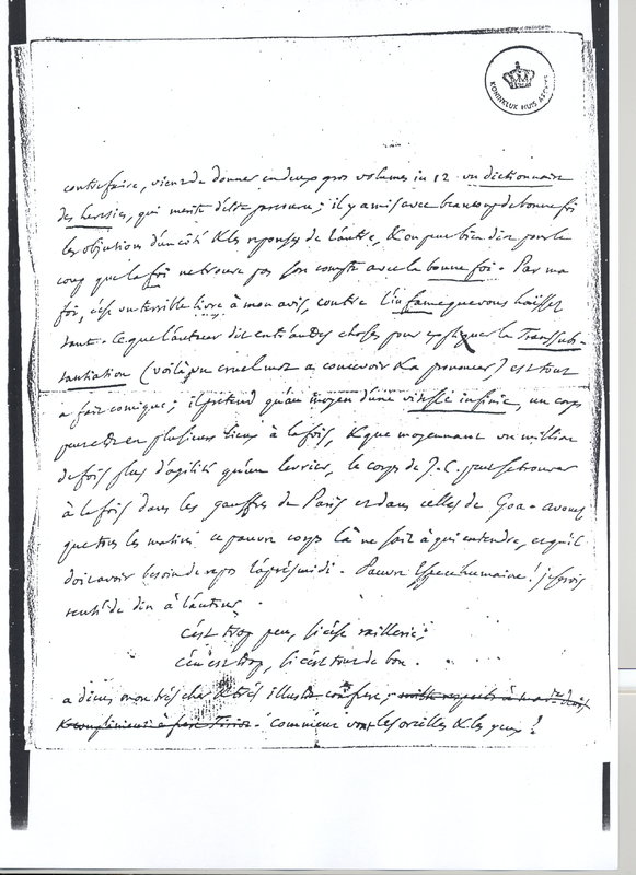 Lettre de D'Alembert à Voltaire, 2 octobre 1762 Lettre de D'Alembert à Voltaire, 2 octobre 1762