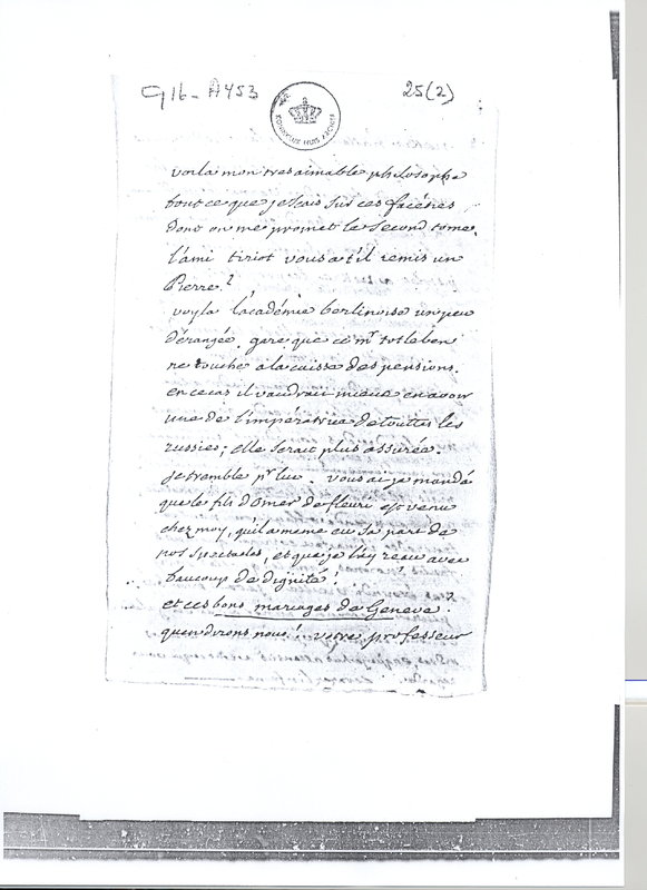 Lettre de Voltaire à D'Alembert, 30 octobre 1760 Lettre de Voltaire à D'Alembert, 30 octobre 1760