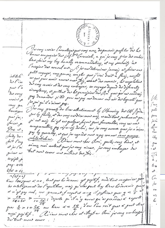 Lettre de Lagrange à D'Alembert, 16 décembre 1771 Lettre de Lagrange à D'Alembert, 16 décembre 1771