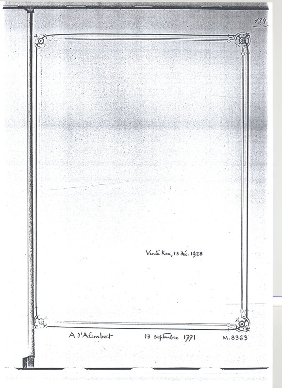 Lettre de Voltaire à D'Alembert, 13 septembre 1771 Lettre de Voltaire à D'Alembert, 13 septembre 1771