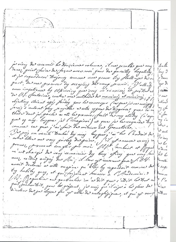 Lettre de Lagrange à D'Alembert, 20 novembre 1769 Lettre de Lagrange à D'Alembert, 20 novembre 1769