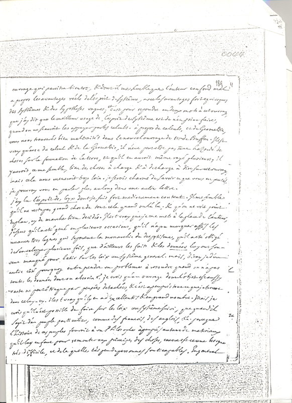 Lettre de D'Alembert à Cramer, 21 septembre 1749 Lettre de D'Alembert à Cramer, 21 septembre 1749