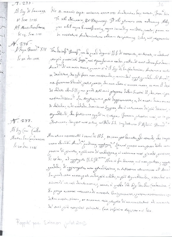 Lettre de Canterzani à D'Alembert, 7 septembre 1755