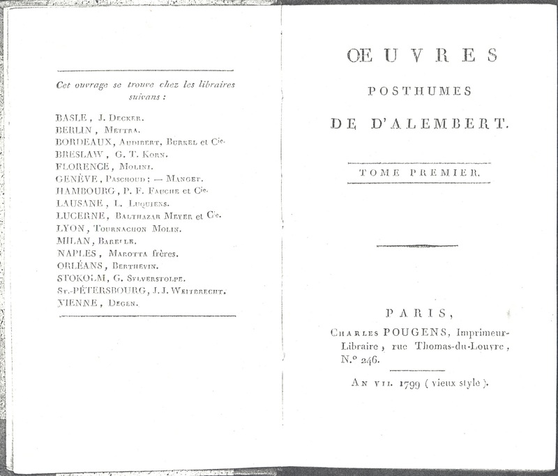 Lettre de Caracciolo à D'Alembert, 15 juin 1782 Lettre de Caracciolo à D'Alembert, 15 juin 1782