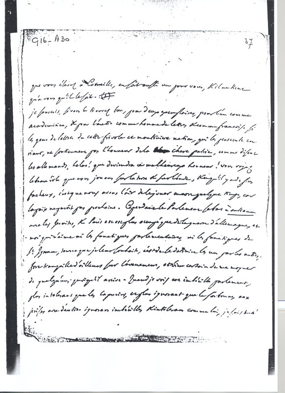Lettre de D'Alembert à Voltaire, 8 septembre 1761 Lettre de D'Alembert à Voltaire, 8 septembre 1761