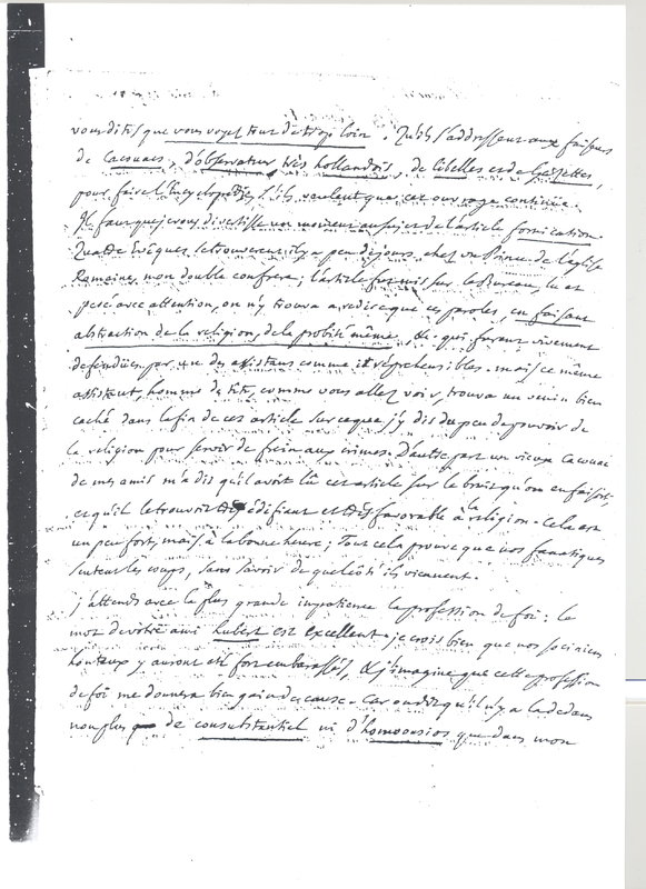 Lettre de D'Alembert à Voltaire, 15 février 1758 Lettre de D'Alembert à Voltaire, 15 février 1758