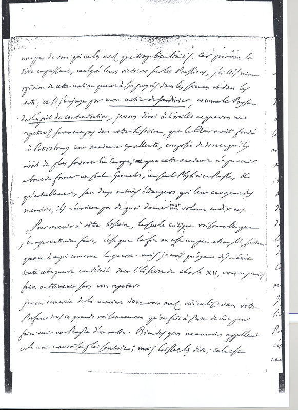 Lettre de D'Alembert à Voltaire, 5 novembre 1760 Lettre de D'Alembert à Voltaire, 5 novembre 1760