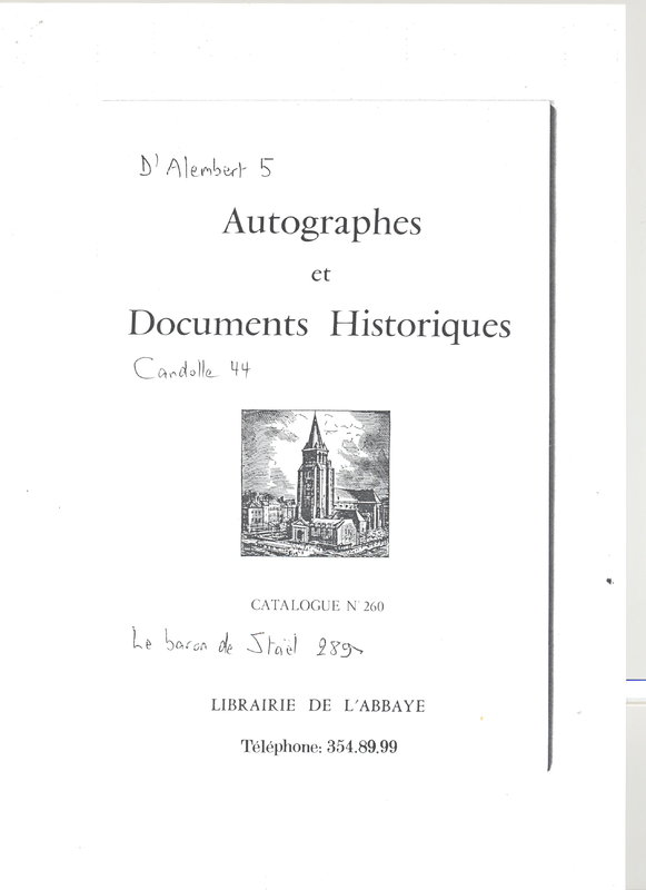 Lettre de D'Alembert à Argenson Marc René, 28 août 1770 Lettre de D'Alembert à Argenson Marc René, 28 août 1770