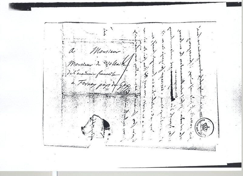 Lettre de D'Alembert à Voltaire, 7 octobre 1765 Lettre de D'Alembert à Voltaire, 7 octobre 1765