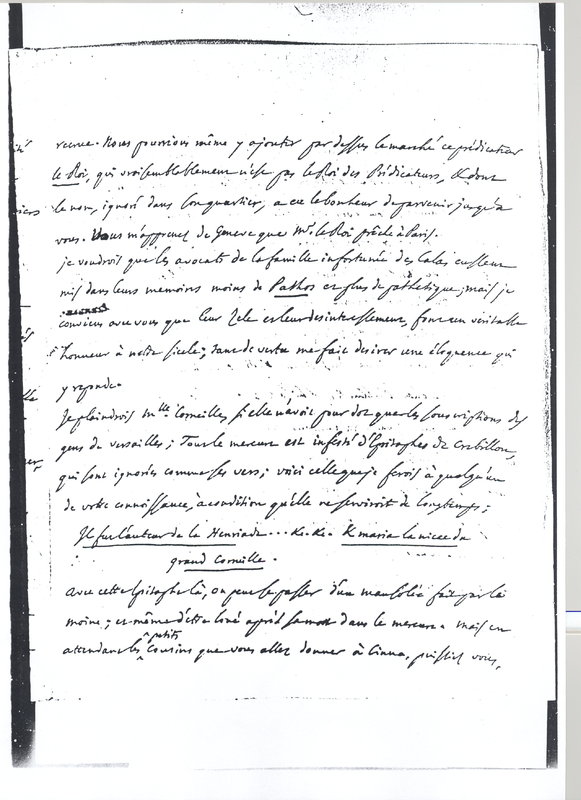 Lettre de D'Alembert à Voltaire, 12 février 1763 Lettre de D'Alembert à Voltaire, 12 février 1763