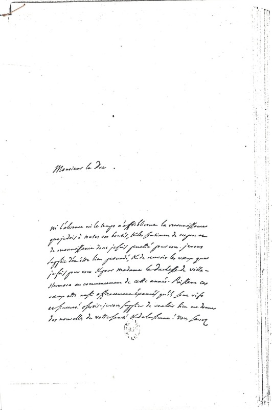 Lettre de D'Alembert à Villahermosa, janvier 1775 Lettre de D'Alembert à Villahermosa, janvier 1775