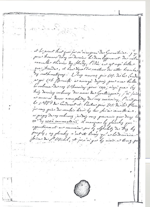 Lettre de Lagrange à D'Alembert, 11 décembre 1779 Lettre de Lagrange à D'Alembert, 11 décembre 1779