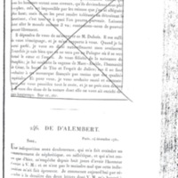 Lettre de D'Alembert à Frédéric II, 14 décembre 1781