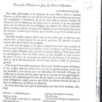 Lettre de Voltaire à D'Alembert, 19 décembre 1764