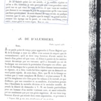 Lettre de D'Alembert à Frédéric II, 19 mai 1766