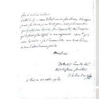 Lettre de D'Alembert à Lenoir, 22 octobre 1760