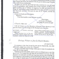 Lettre de Voltaire à D'Alembert, 3 mars 1770