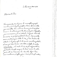 Lettre de D&#39;Alembert à Villahermosa, 11 mars 1774