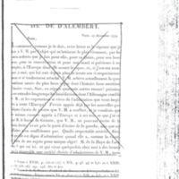Lettre de Frédéric II à D'Alembert, 3 décembre 1779