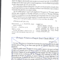 Lettre de Voltaire à D'Alembert, 26 juin 1773