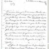 Lettre de D'Alembert à Voltaire, 11 mars 1767