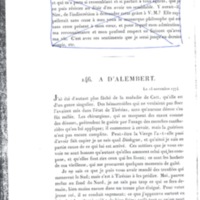 Lettre de Frédéric II à D'Alembert, 15 novembre 1774