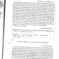 Lettre de Voltaire à D'Alembert, 15 octobre 1766