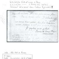 Lettre de D'Alembert à Voltaire, août 1770